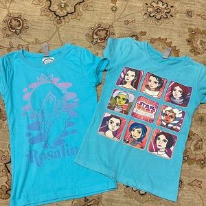 Girls Star Wars and Nintendo shirts